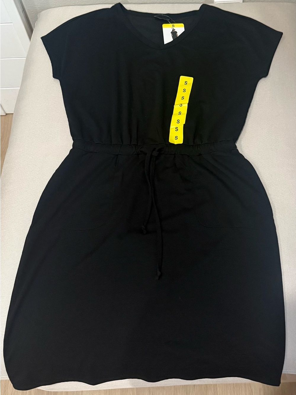 32cool Black Drawstring Waist T-Shirt Dress(Ships from Alaska)